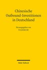 Buchcover Chinesische Outbound-Investitionen in Deutschland