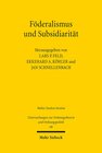 Buchcover Föderalismus und Subsidiarität