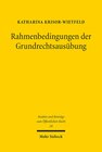 Buchcover Rahmenbedingungen der Grundrechtsausübung