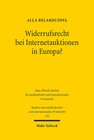 Buchcover Widerrufsrecht bei Internetauktionen in Europa?