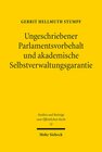 Buchcover Ungeschriebener Parlamentsvorbehalt und akademische Selbstverwaltungsgarantie