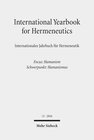 Buchcover International Yearbook for Hermeneutics / Internationales Jahrbuch für Hermeneutik