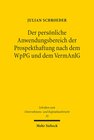 Buchcover Der persönliche Anwendungsbereich der Prospekthaftung nach dem WpPG und dem VermAnlG