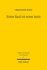 Buchcover Error facti et error iuris