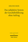 Buchcover Das subjektive System der Geschäftsführung ohne Auftrag