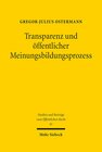 Buchcover Transparenz und öffentlicher Meinungsbildungsprozess