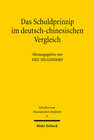 Buchcover Das Schuldprinzip im deutsch-chinesischen Vergleich