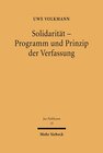 Buchcover Solidarität - Programm und Prinzip der Verfassung