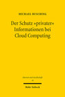 Buchcover Der Schutz "privater" Informationen bei Cloud Computing