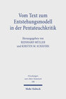 Buchcover Vom Text zum Entstehungsmodell in der Pentateuchkritik