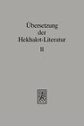 Buchcover Übersetzung der Hekhalot-Literatur