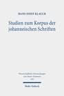 Buchcover Studien zum Korpus der johanneischen Schriften