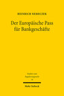 Buchcover Der Europäische Pass für Bankgeschäfte