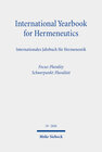 Buchcover International Yearbook for Hermeneutics/Internationales Jahrbuch für Hermeneutik