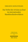 Buchcover Das Verbot der révision au fond im internationalen Handelsschiedsverfahren