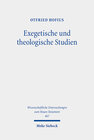 Buchcover Exegetische und theologische Studien