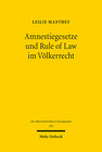 Buchcover Amnestiegesetze und Rule of Law im Völkerrecht