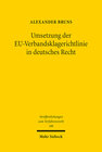 Buchcover Umsetzung der EU-Verbandsklagerichtlinie in deutsches Recht