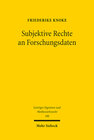Buchcover Subjektive Rechte an Forschungsdaten