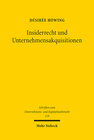 Buchcover Insiderrecht und Unternehmensakquisitionen