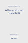 Buchcover Vollkommenheit und Fragmentarität