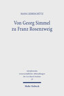 Buchcover Von Georg Simmel zu Franz Rosenzweig