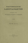 Buchcover Württembergische Landtagsakten 1498-1515