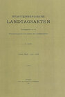 Buchcover Württembergische Landtagsakten unter Herzog Friedrich I 1599-1608