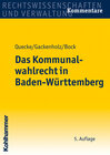 Buchcover Das Kommunalwahlrecht in Baden-Württemberg