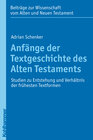 Buchcover Anfänge der Textgeschichte des Alten Testaments