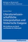 Buchcover Literaturwissenschaftliche Interpretation und historische Exegese