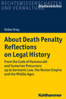 Buchcover About Death Penalty. Reflections on Legal History