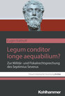 Buchcover Legum conditor longe aequabilium?