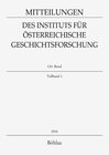 Buchcover Mitteilungen des Instituts für Österreichische Geschichtsforschung 124. Band, Teilband 1 (2016)