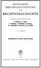 Buchcover Zeitschrift der Savigny-Stiftung für Rechtsgeschichte / Germanistische Abteilung