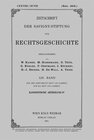 Buchcover Zeitschrift der Savigny-Stiftung für Rechtsgeschichte / Zeitschrift der Savigny-Stiftung für Rechtsgeschichte