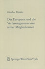 Buchcover Der Europarat und die Verfassungsautonomie seiner Mitgliedstaaten