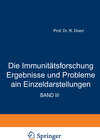 Buchcover Die Immunitätsforschung Ergebnisse und Probleme in Einzeldarstellungen