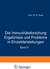 Buchcover Die Immunitätsforschung Ergebnisse und Probleme in Einzeldarstellungen