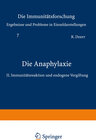 Buchcover Die Anaphylaxie