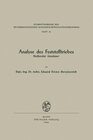 Buchcover Analyse des Feststofftriebes fließender Gewässer