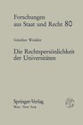 Buchcover Die Rechtspersönlichkeit der Universitäten