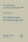 Buchcover Der Rechtsträger im Verfassungsrecht