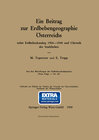 Buchcover Ein Beitrag zur Erdbebengeographie Österreichs