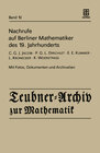 Buchcover Nachrufe auf Berliner Mathematiker des 19. Jahrhunderts