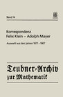 Buchcover Korrespondenz Felix Klein — Adolph Mayer