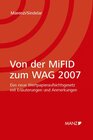 Buchcover Von der MiFID zum WAG 2007