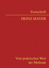 Buchcover Festschrift Heinz Mayer