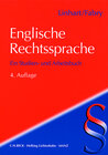 Buchcover Englische Rechtssprache