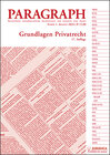 Buchcover Paragraph - Grundlagen Privatrecht